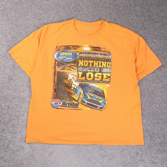 2014 Bristol Motor Speedway Race Cars 2XL Orange Short Sleeve T-Shirt - Picture 1 of 10